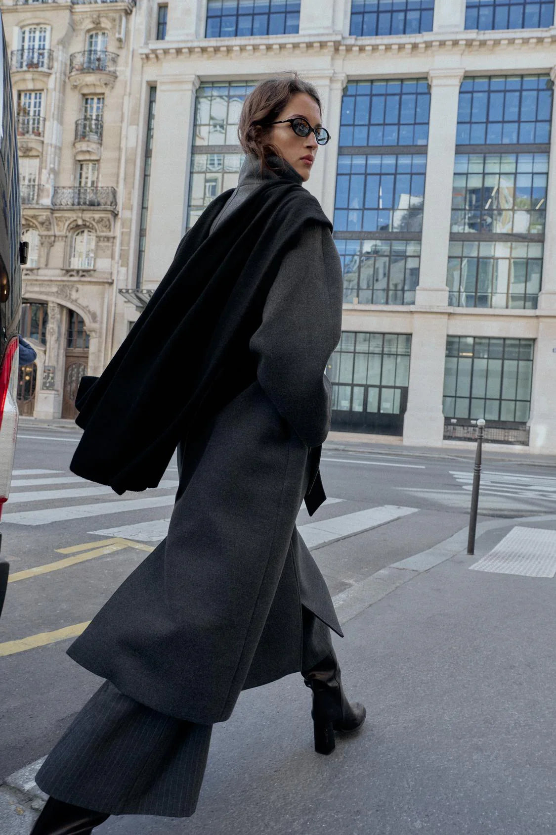 Serenelle | wollen jas met ceintuur