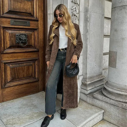 Valenne | suède jas met ceintuur en riem